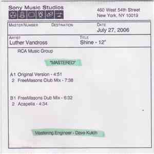 Luther Vandross - Shine - 12" download free