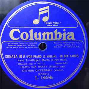 Sir Hamilton Harty, Arthur Catterall - Sonata In A (For Piano & Violin). In Six Parts. download free